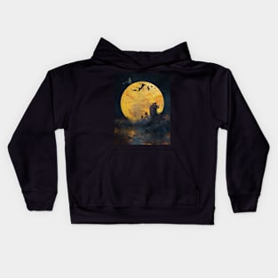 Singing Up the Moon Kids Hoodie